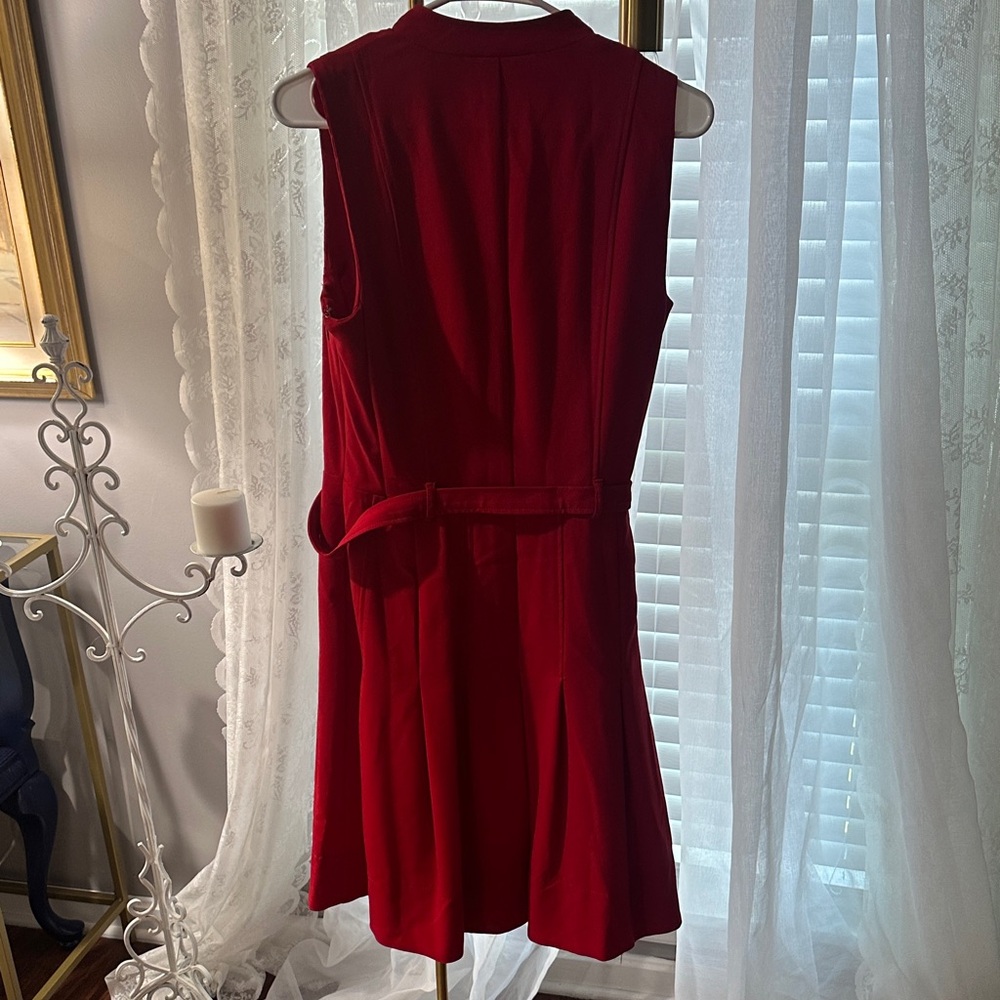 Calvin Klein Red Ruffle Midi Dress - Picture 5 of 5